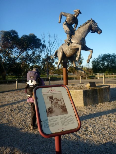Statue to celebrate the horse Curio at Marrabel